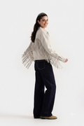 Avery White Suede Fringe Jacket