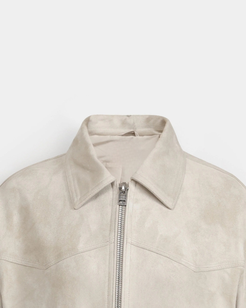 Avery White Suede Fringe Jacket