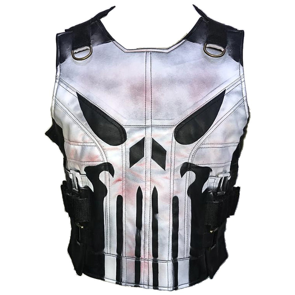 Punisher 3 Black Leather Vest
