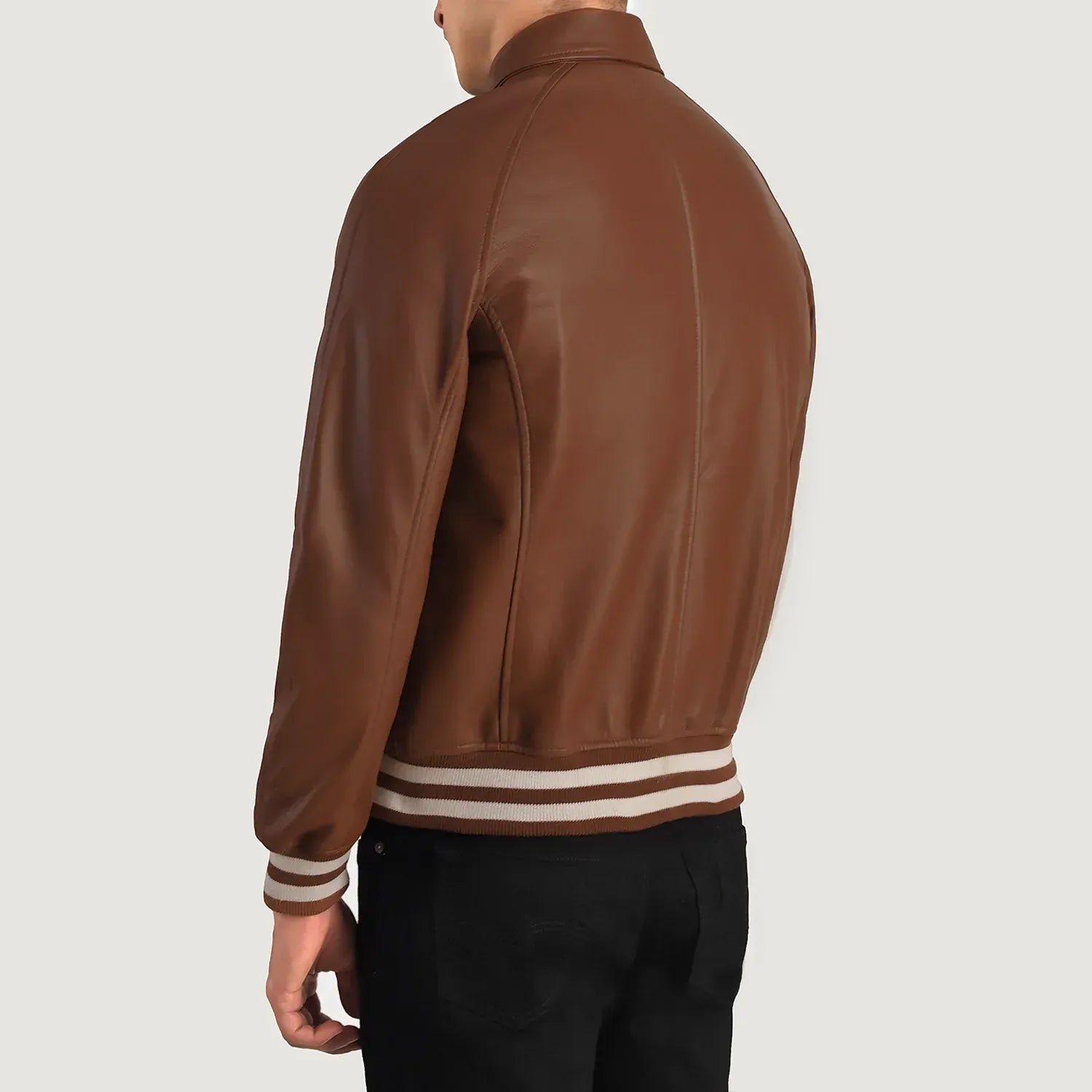 Hudson Brown Leather Varsity Jacket