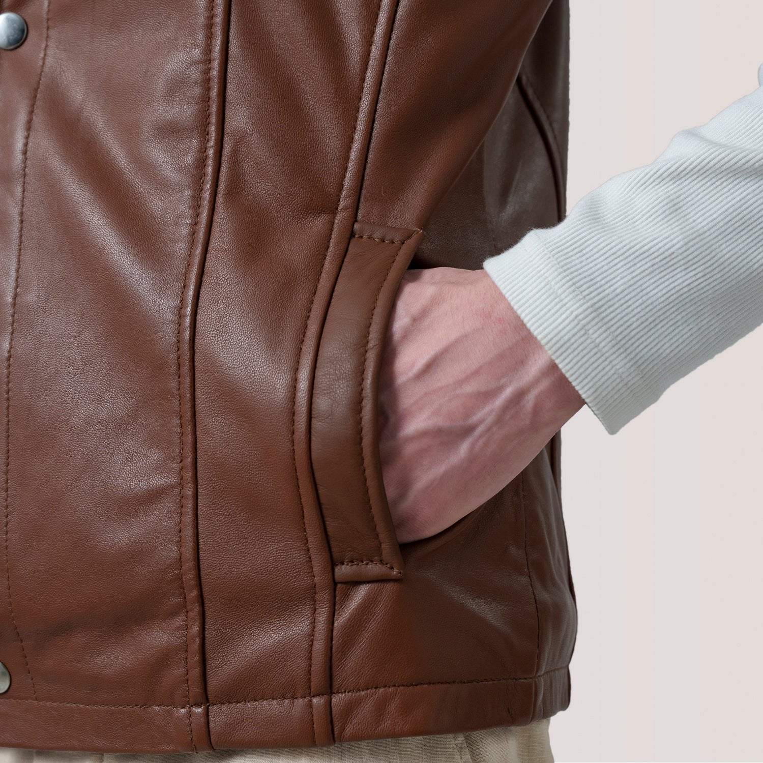 Waxed Brown Leather Vest