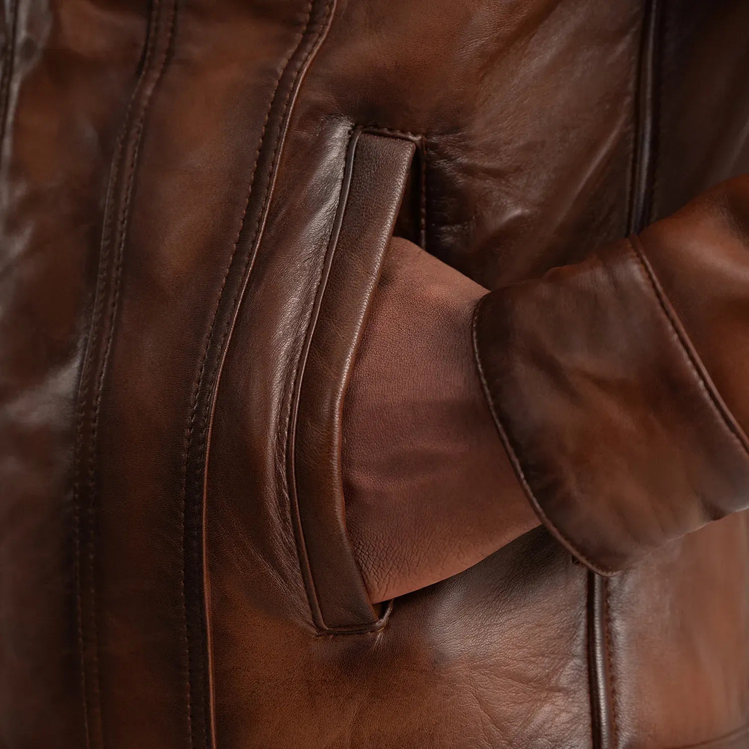 Maverick Brown Shearling Trucker Jacket – Men's Genuine Leather Winter Jacket