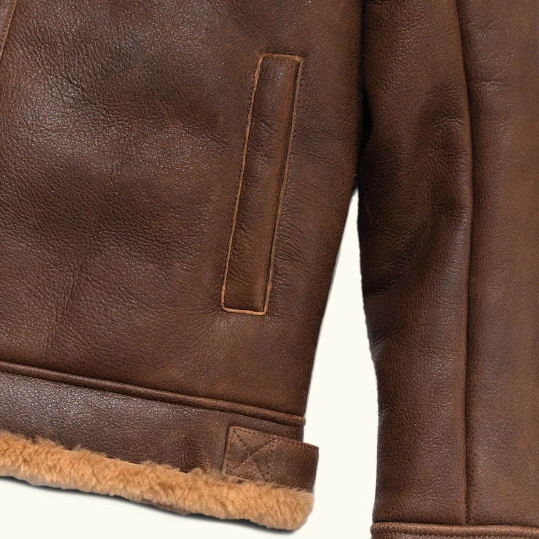 Remington Shearling Leather Bomber Jacket