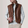 Waxed Brown Leather Vest