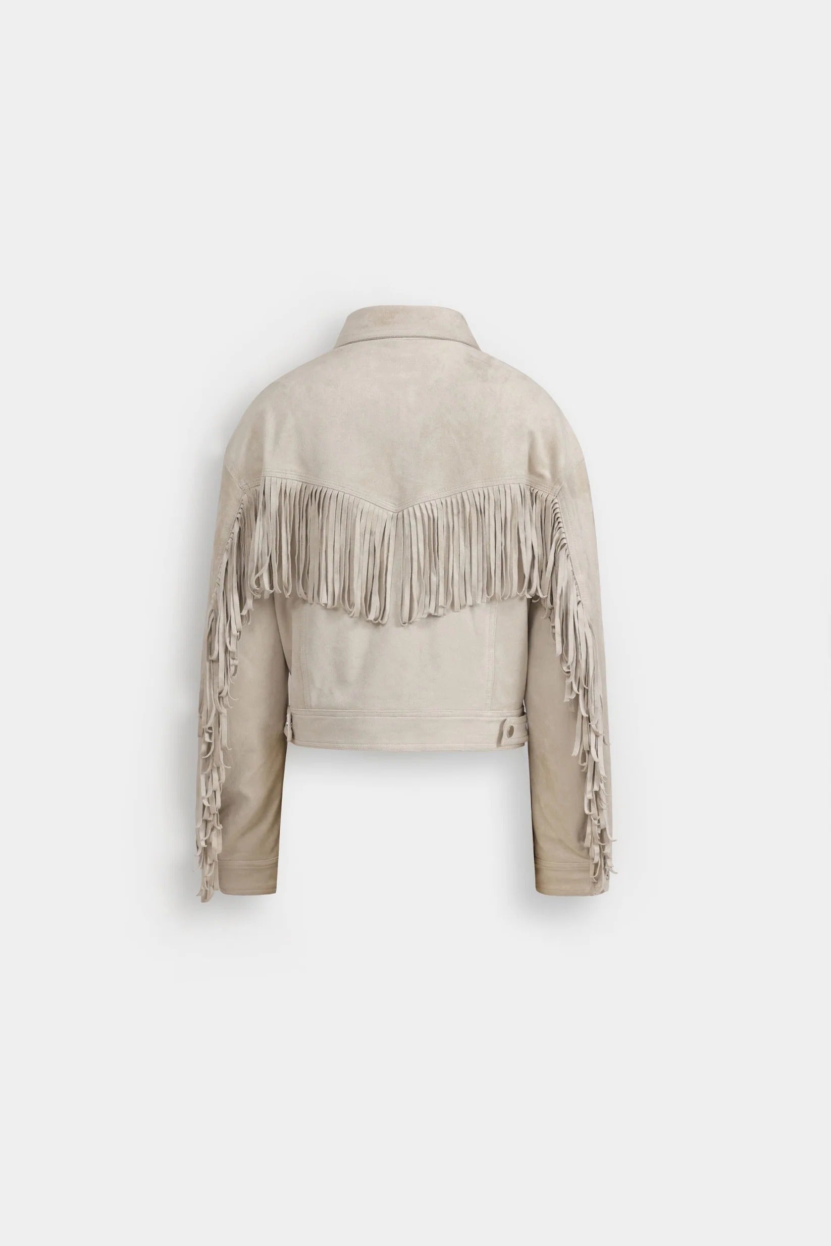 Avery White Suede Fringe Jacket