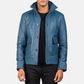 Kingston Blue Leather Bomber Jacket