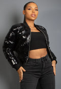 WOMEN’S HIGH-SHINE CROPPED PUFFER JACKET