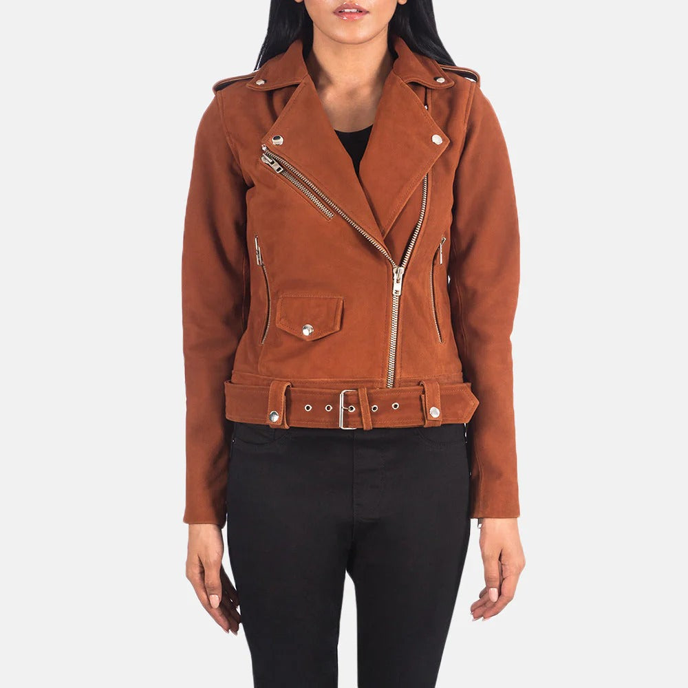 Alison Brown Suede Moto Jacket