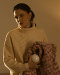 Bethenny Frankel Danger in the Dorm Cream Turtleneck Ribbed Sweater