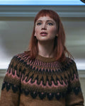 Jennifer Lawrence Don't Look Up Brown Fair Isle Knit Sweater