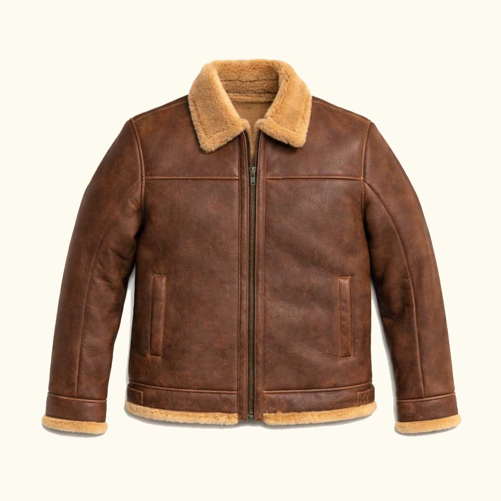 Remington Shearling Leather Bomber Jacket