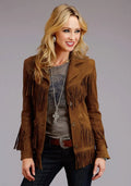 Harper Brown Suede Fringe Jacket