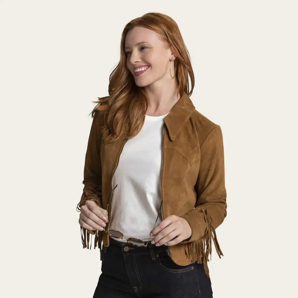 Arden Suede Western Fringe Jacket