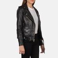 Women's Classic Black Leather Biker Jacket