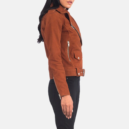 Alison Brown Suede Moto Jacket