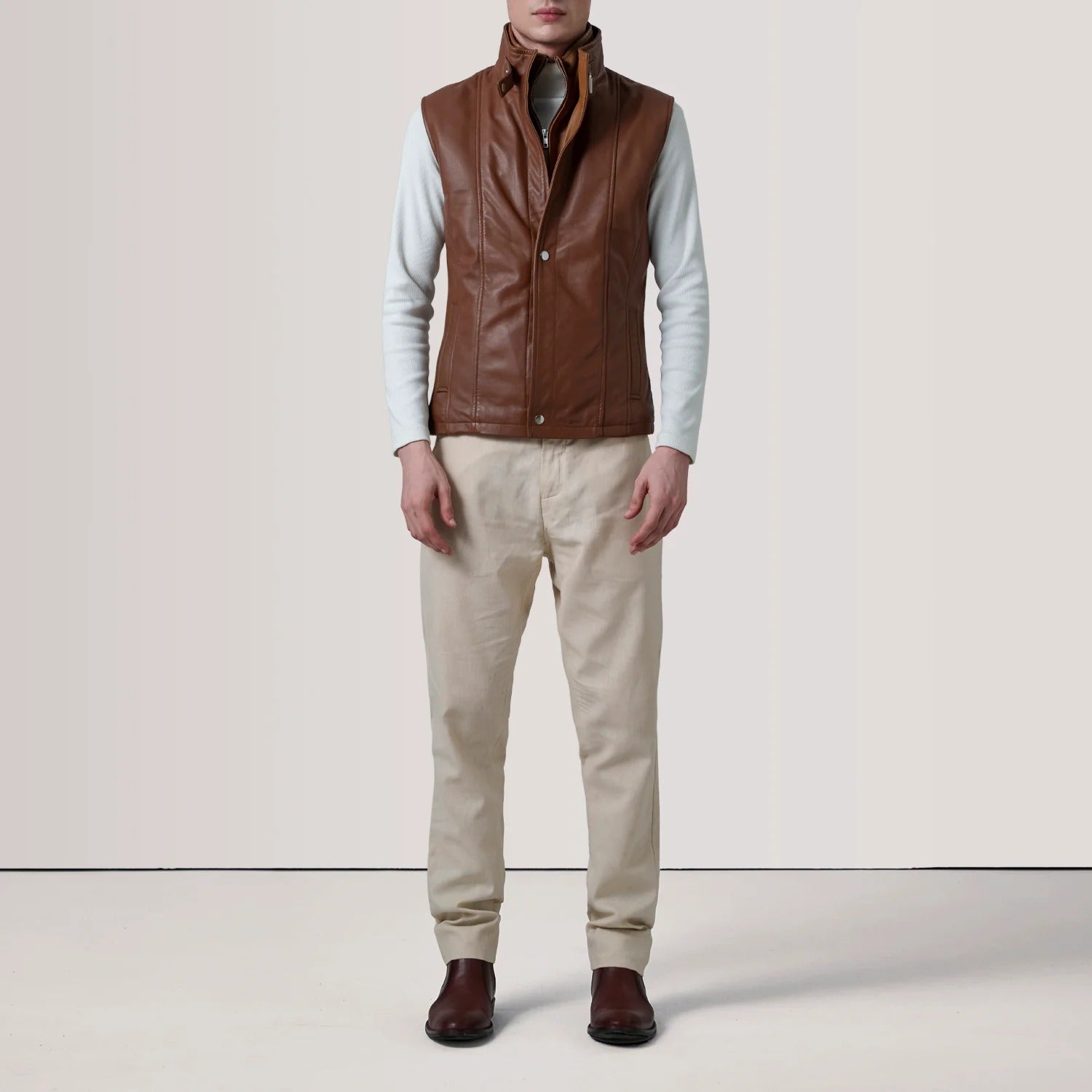 Waxed Brown Leather Vest