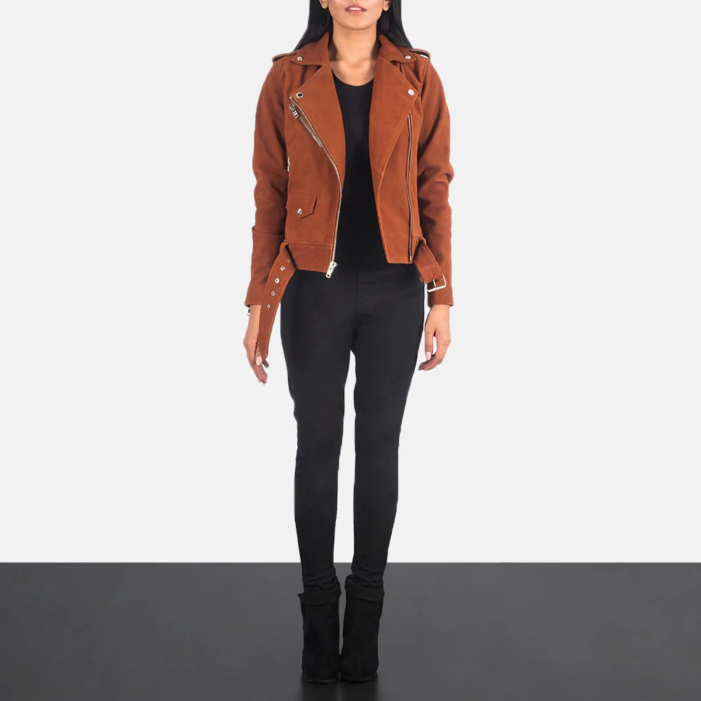 Alison Brown Suede Moto Jacket