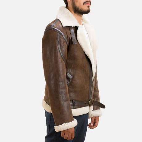 Hunter Brown Double Face Shearling Jacket