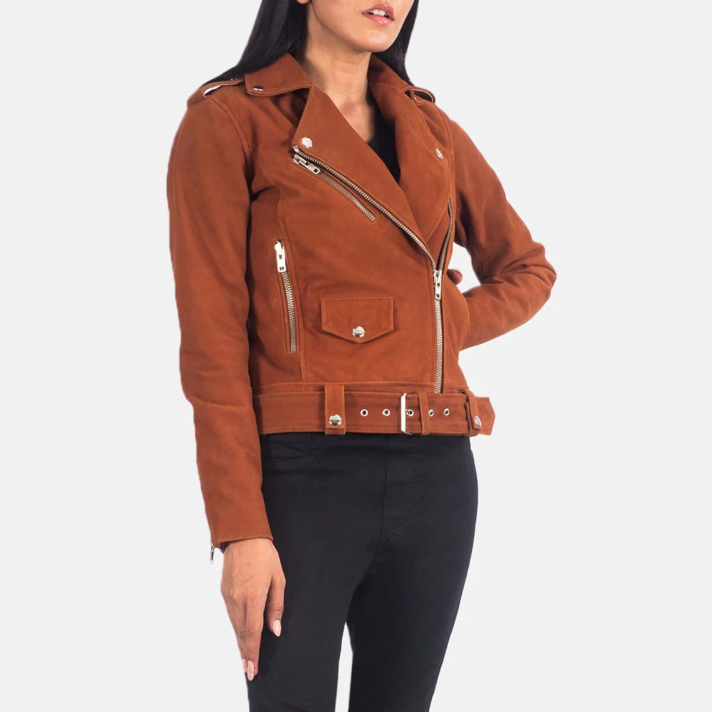 Alison Brown Suede Moto Jacket