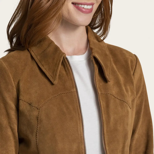 Arden Suede Western Fringe Jacket