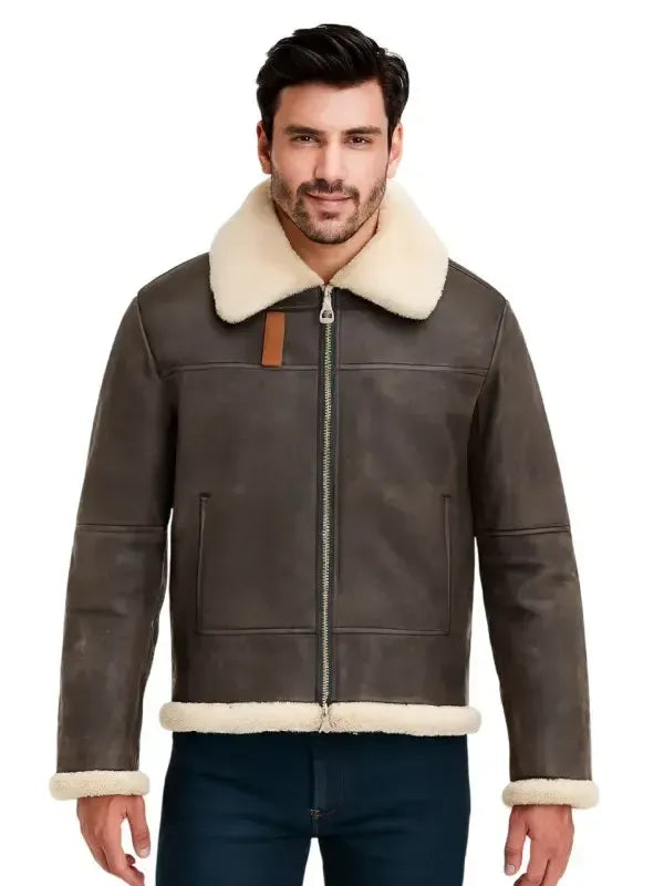 Men's Archer Dark Brown Shearling Jacket
