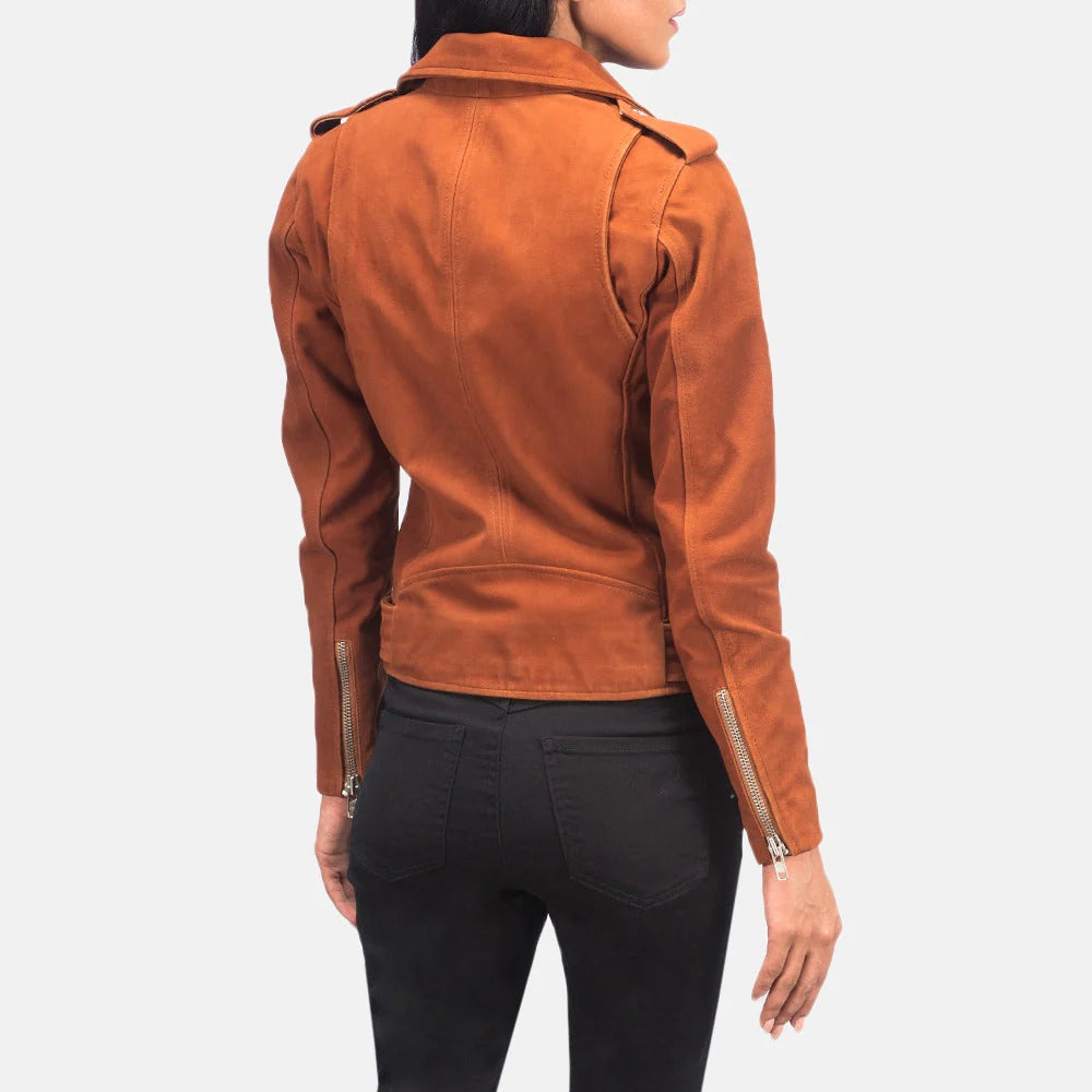 Alison Brown Suede Moto Jacket