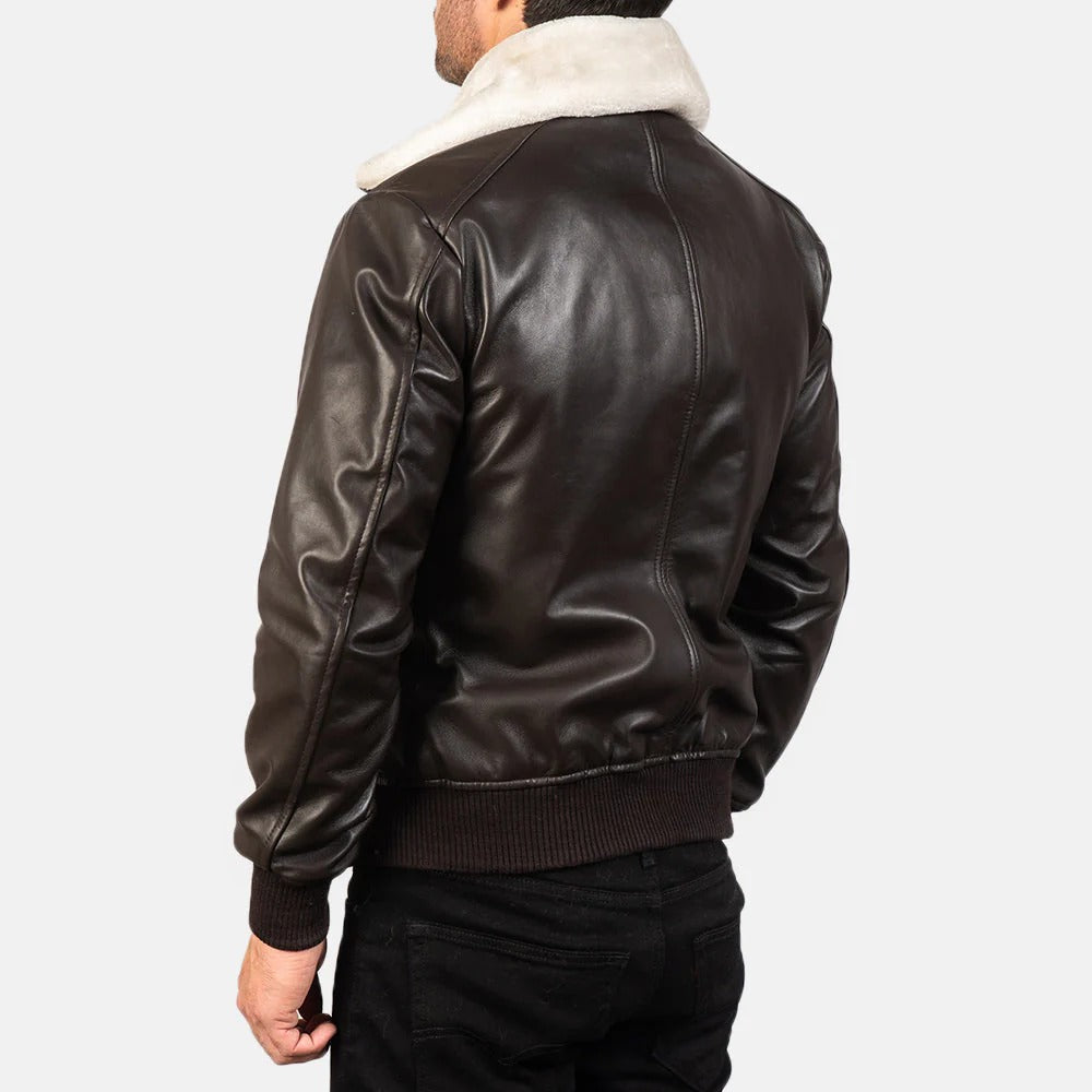 Prescott G-1 Brown Leather Bomber Jacket
