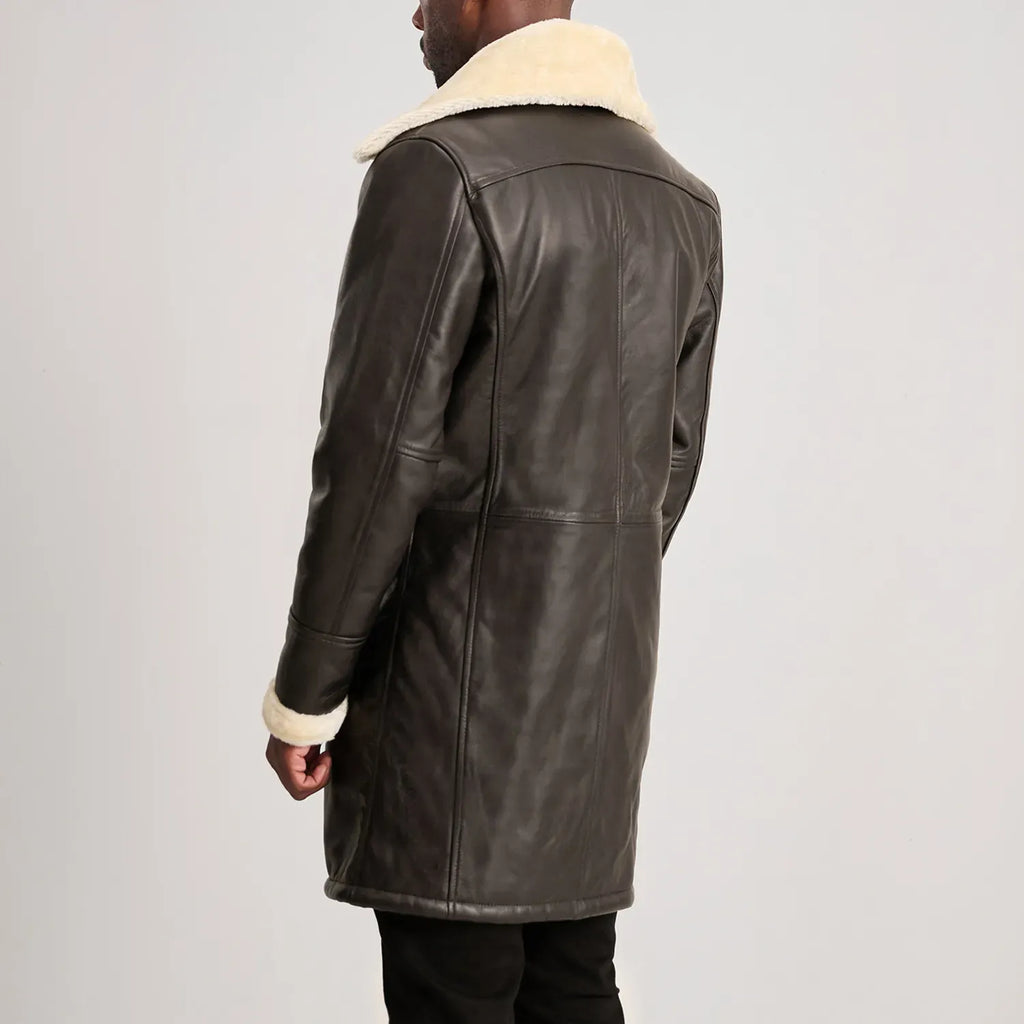 Men's Classic Double-Breasted Shearling Coat