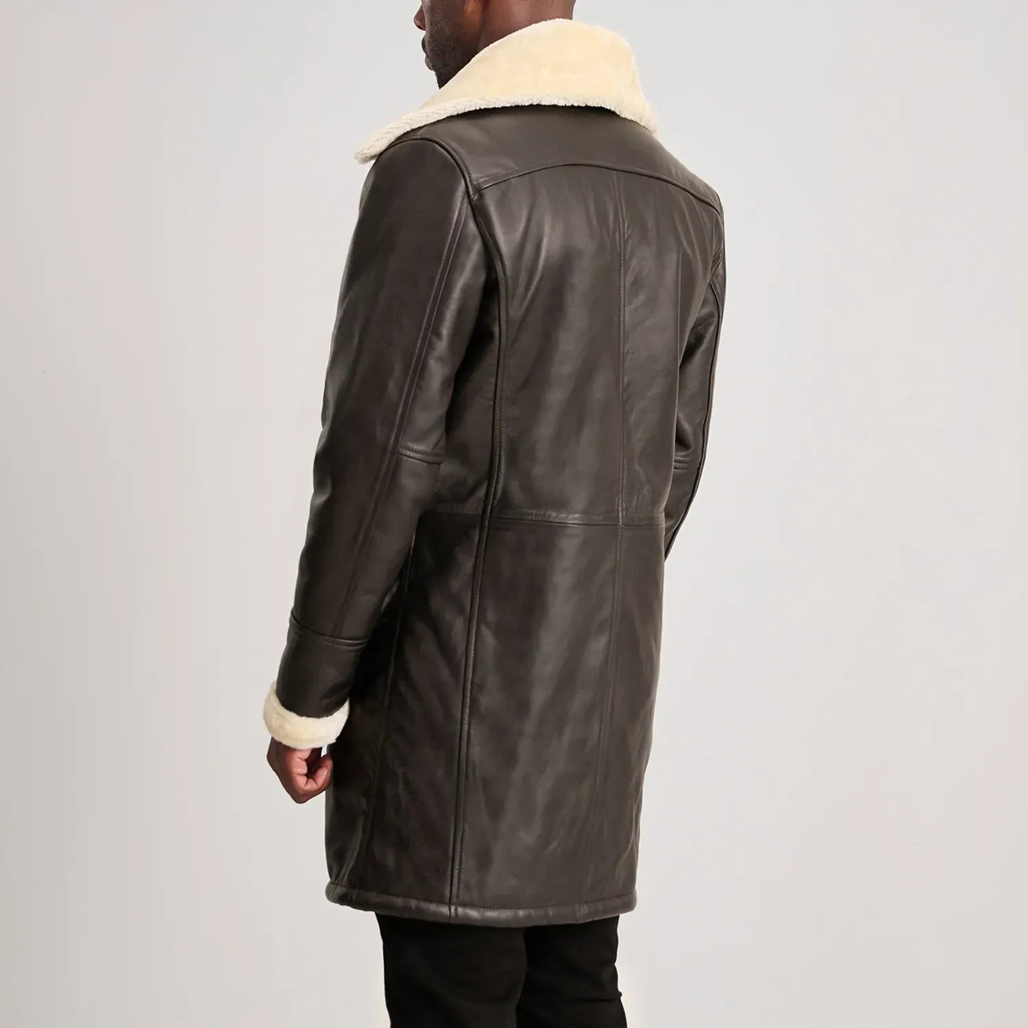 Men's Classic Double-Breasted Shearling Coat