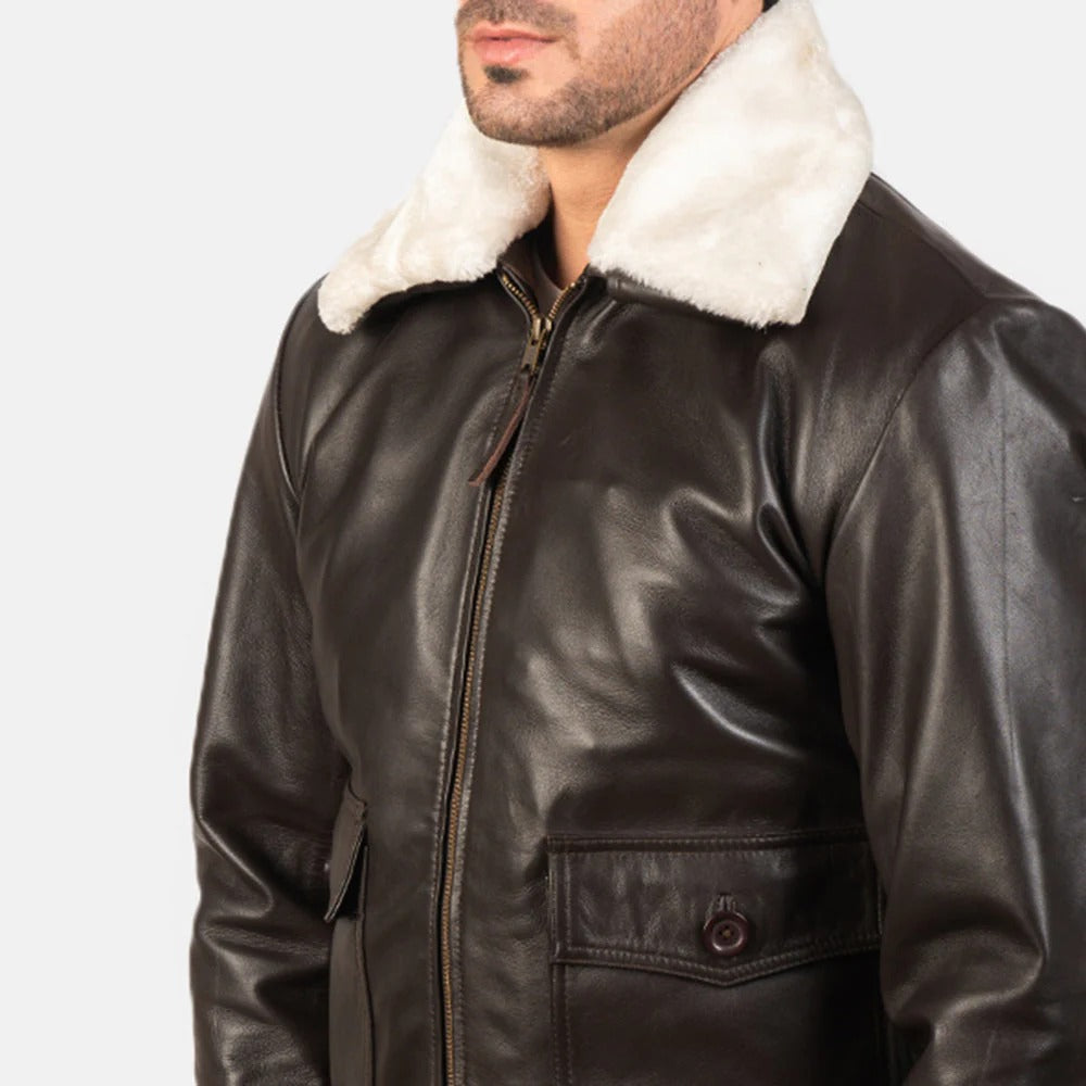 Prescott G-1 Brown Leather Bomber Jacket