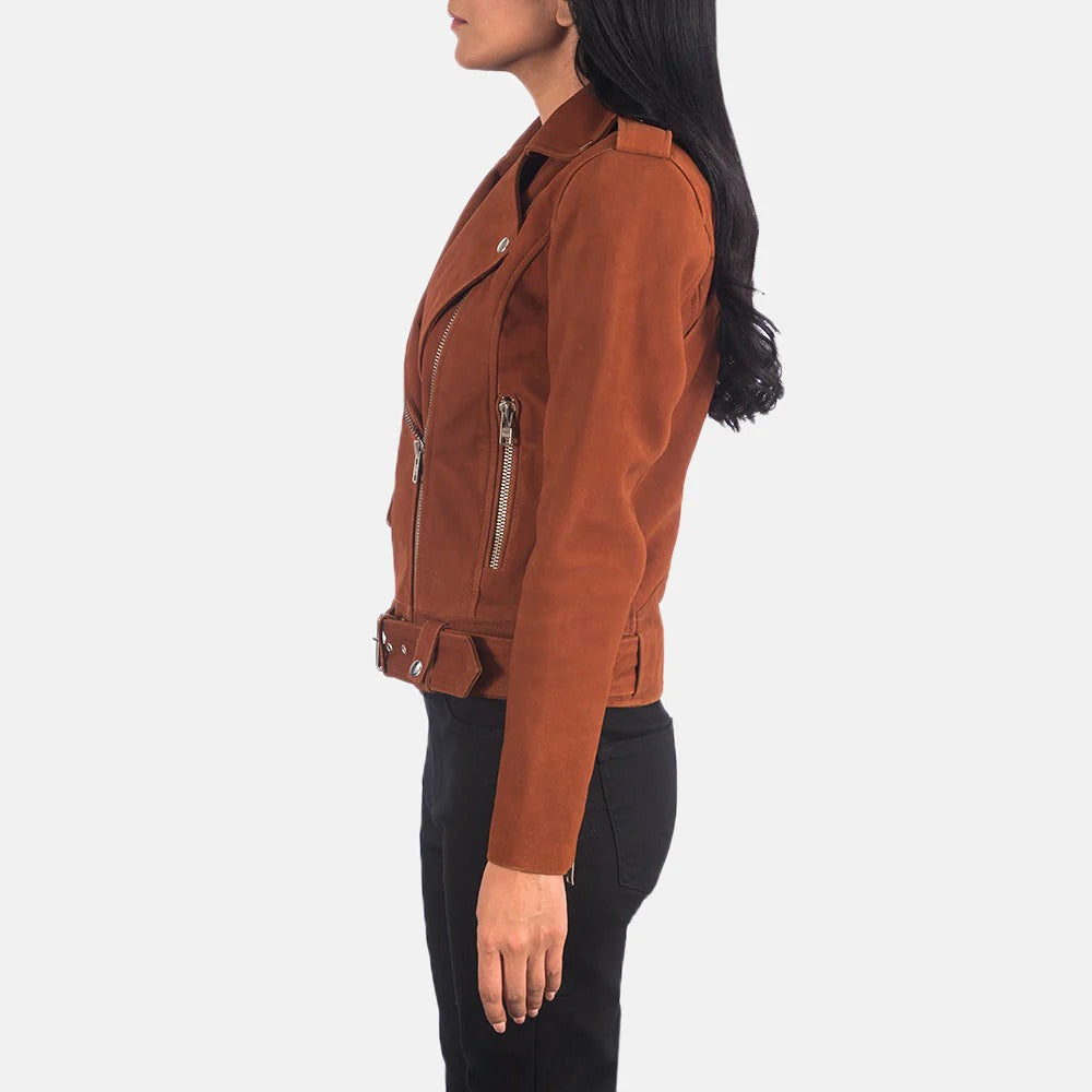 Alison Brown Suede Moto Jacket